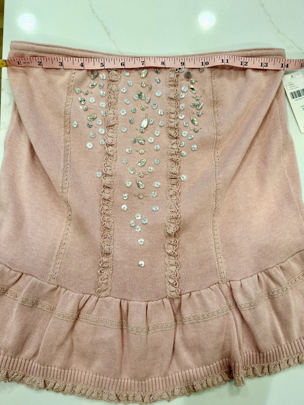 Anthropologie NWT Crystal Corset Tube Top - small or XS 2 left - Picture 4 of 9
